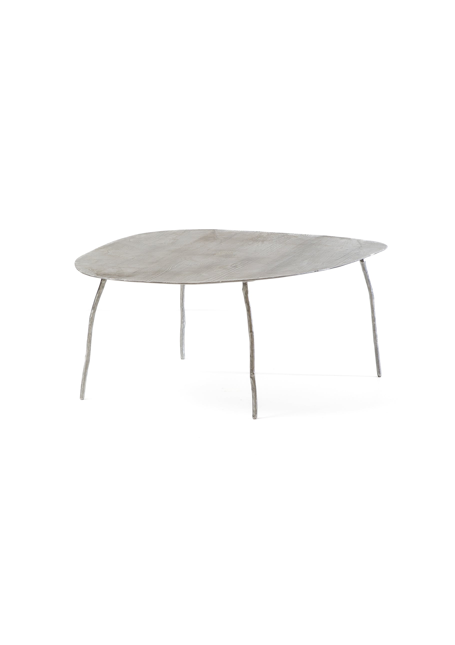 organic coffee table, leaf, aluminium