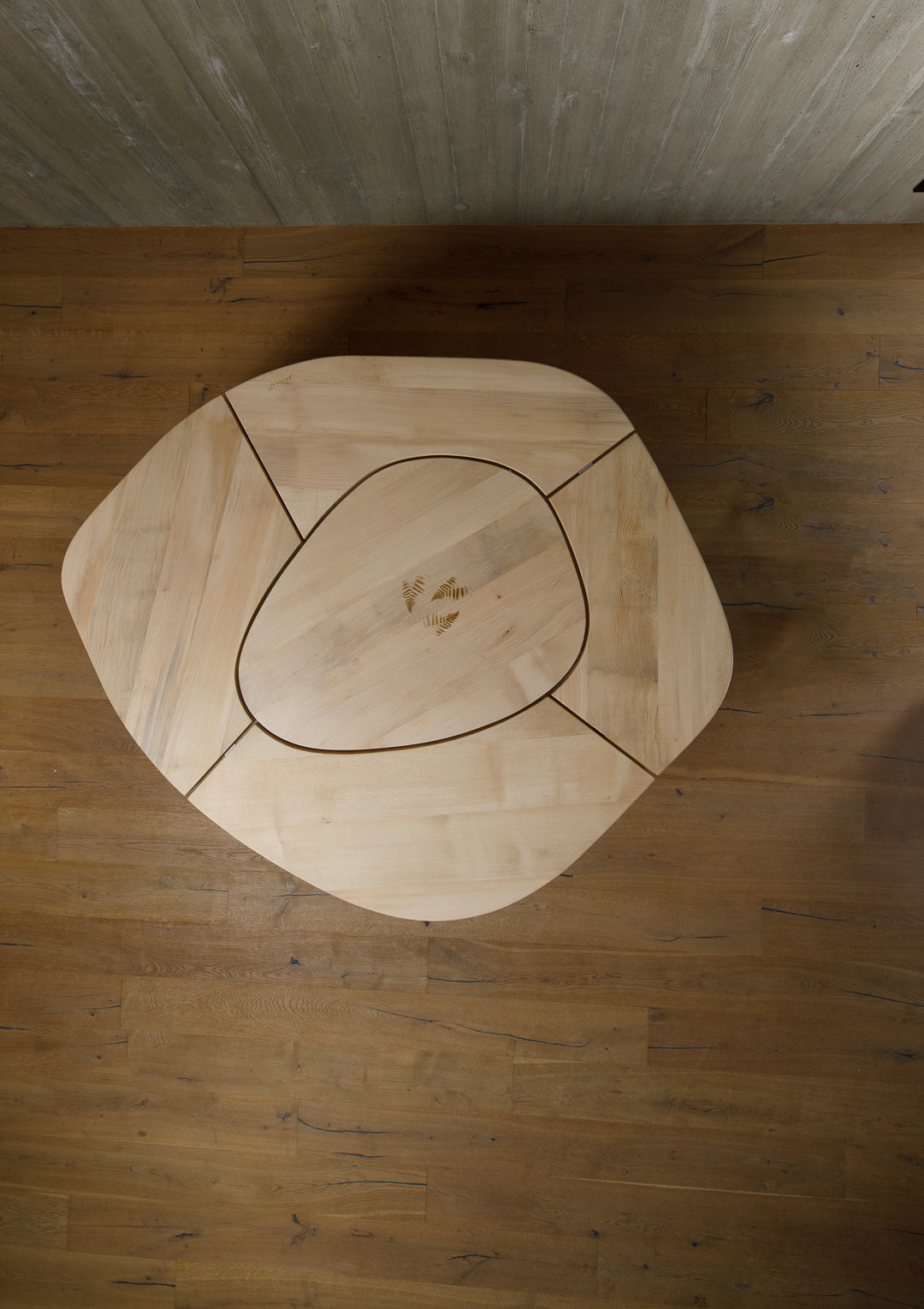 organic dining table, maple, segmented - interior