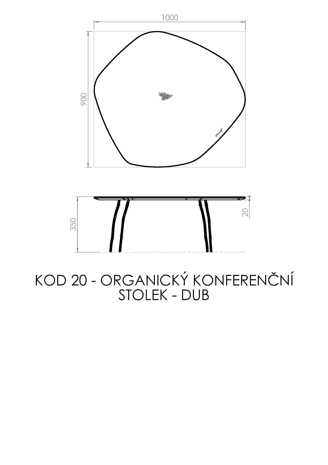 organic coffee table - oak