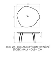 organic coffee table, small - oak 4.0 cm