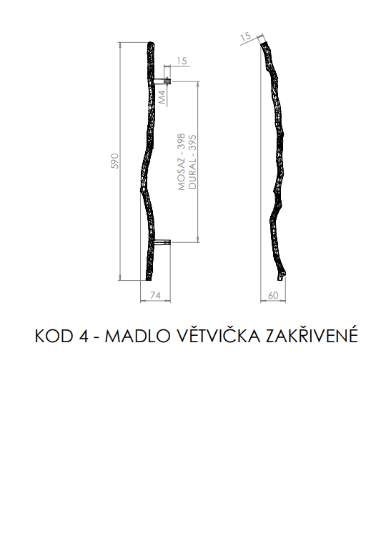 handle, twig, curved