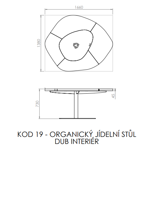 organic dining table, oak - interior