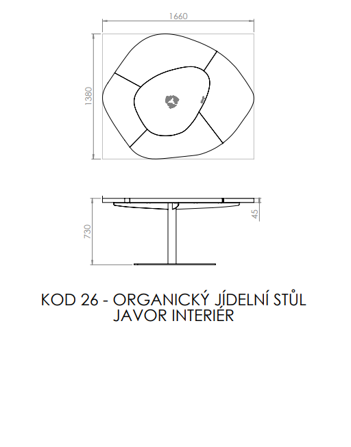 organic dining table, maple - interior