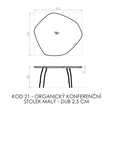 organic coffee table, small - oak 2.5 cm