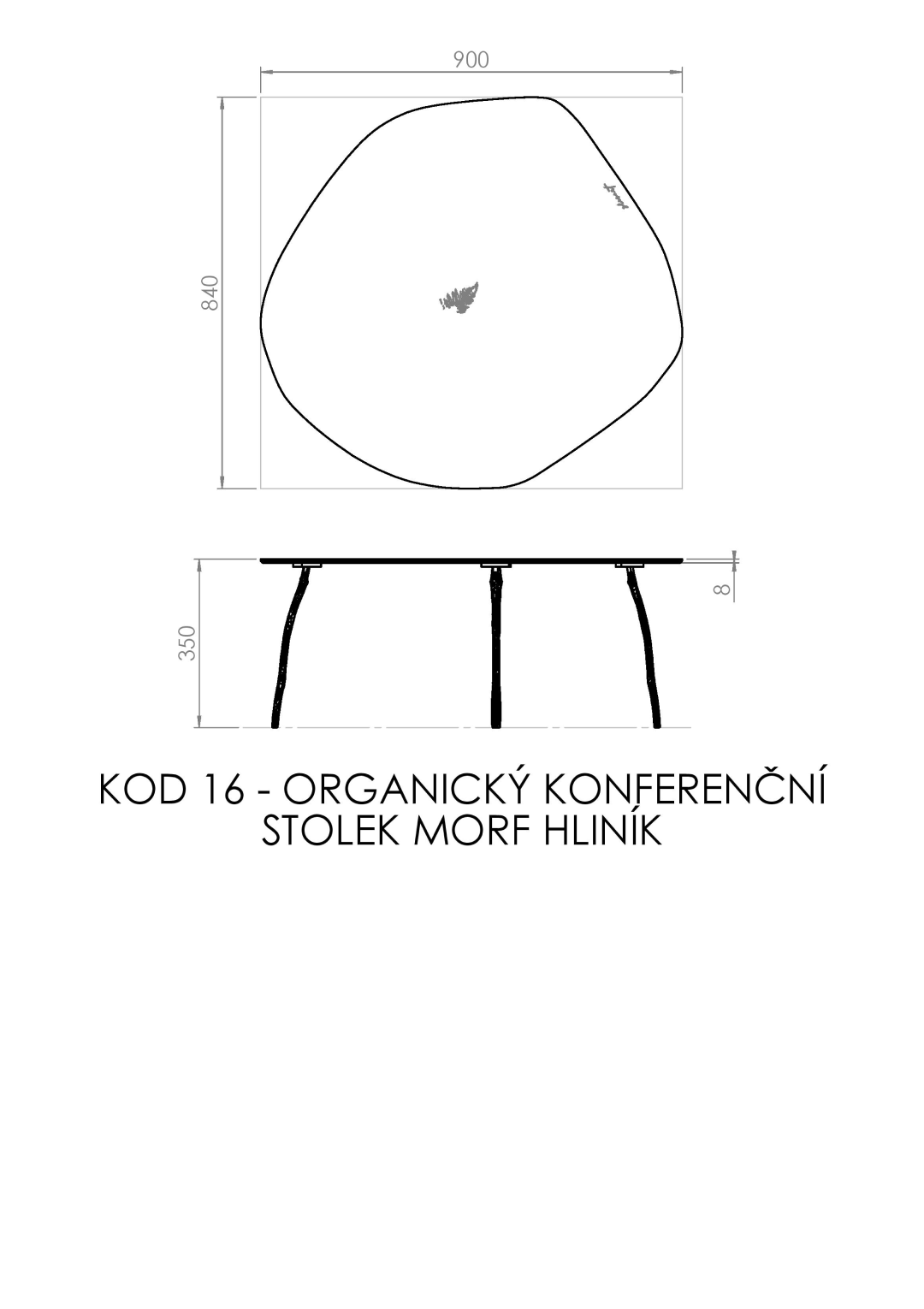 organic coffee table, aluminium