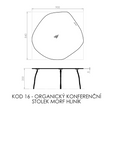 organický konferenční stolek morf hliník