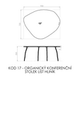 organic coffee table, leaf, aluminium