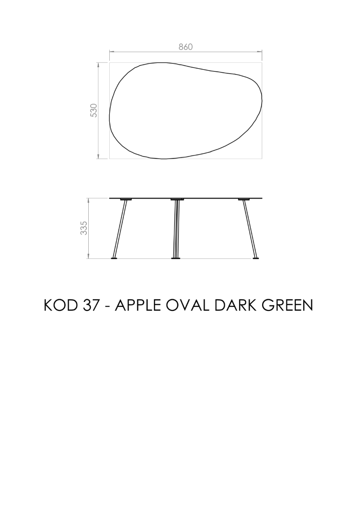 apple ovál dark green