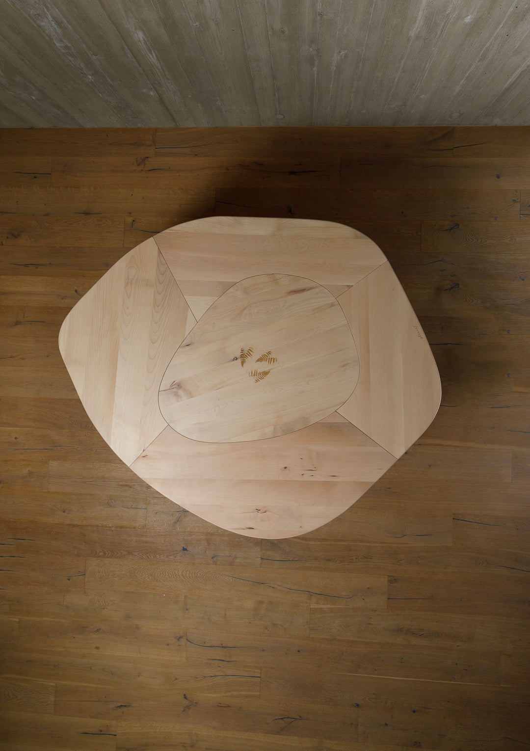 organic dining table, maple - interior